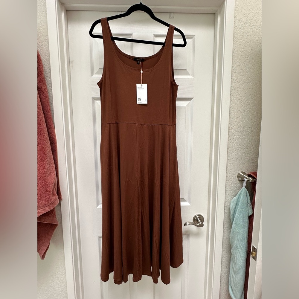 Quince Chocolate Brown Midi Dress - Picture 2 of 6